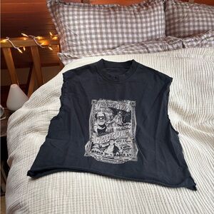 Frankenstein Dracula Vintage Style Sleeveless Cropped Top Shirt